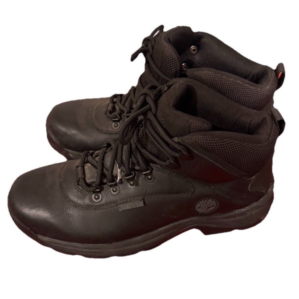 Timberland White Ledge Hiking Boots Men's BLACK Leather Ankle Waterproof - 9‎